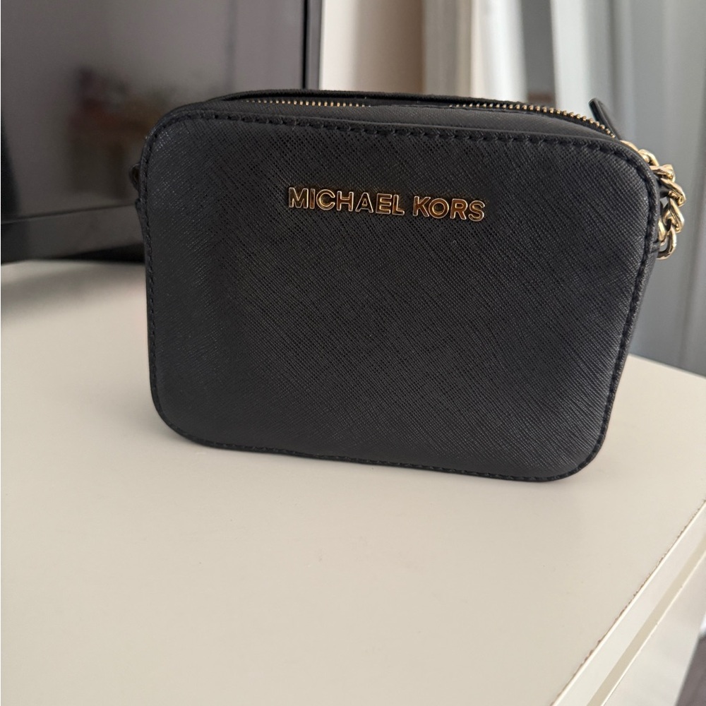 Michael Kors Black Mini Bag with Gold Logo